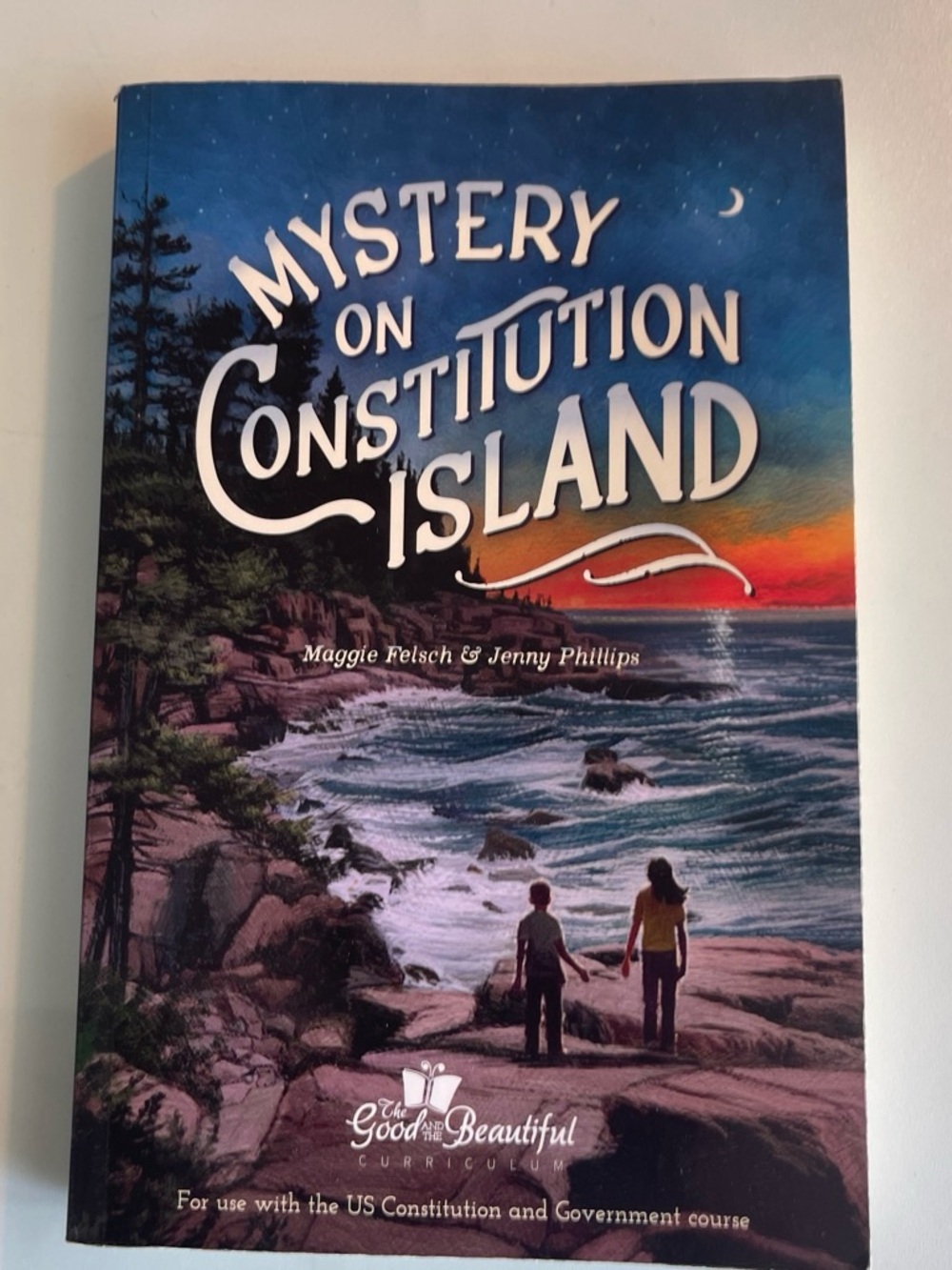 Mystery on Constitution Island Wall Art - Blue Sunset Illustration